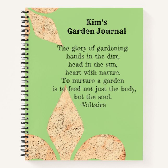 Cuaderno comillas inspiradoras Fleur de lis Garden Journal (Anverso)