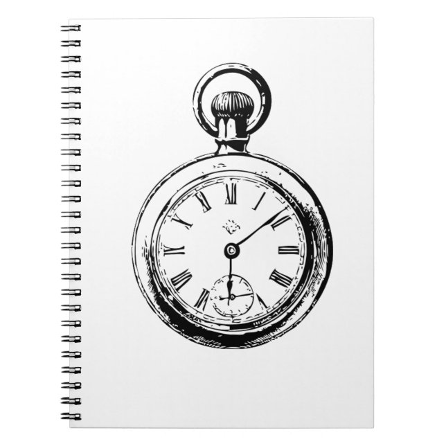 Cuaderno Como Ilustracion de reloj de bolsillo (Frente)