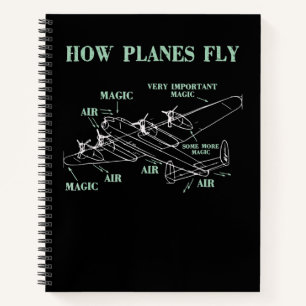 Cuaderno Cómo vuelan los aviones divertidos regalos piloto 