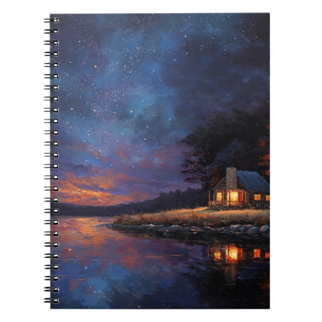 Cuaderno Cómodo Cabina Reflexiones Starry Twilight (Frente)