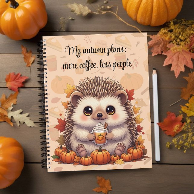 Cuaderno Cómodo portátil para café de otoño de Hedgehog (Subido por el creador)