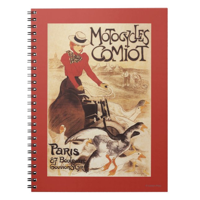 Cuaderno Comot Motocycle Woman and Geese Promo Poster (Frente)
