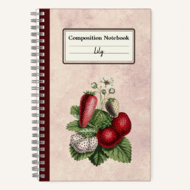 Cuaderno Comp personalizado de fresas de época