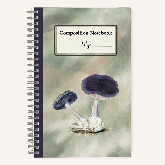Cuaderno Comp personalizado de hongo violeta de Webcap de v (Anverso)