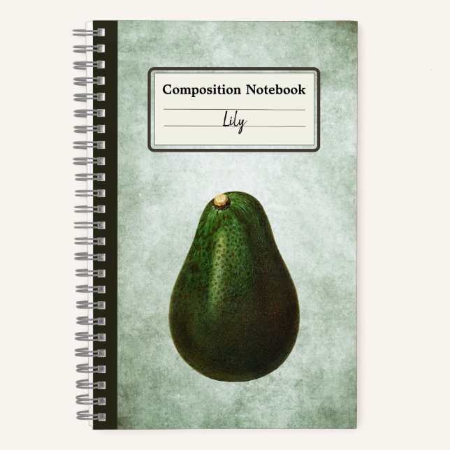 Cuaderno Comp personalizado de Ilustracion de aguacate de P (Anverso)