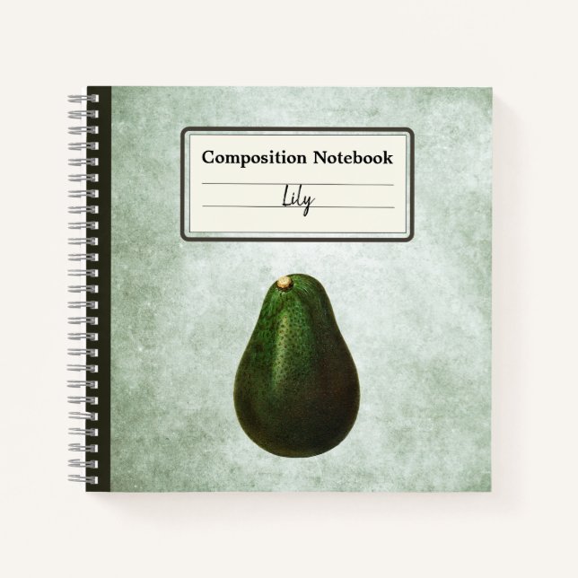 Cuaderno Comp personalizado de Ilustracion de aguacate de P (Anverso)