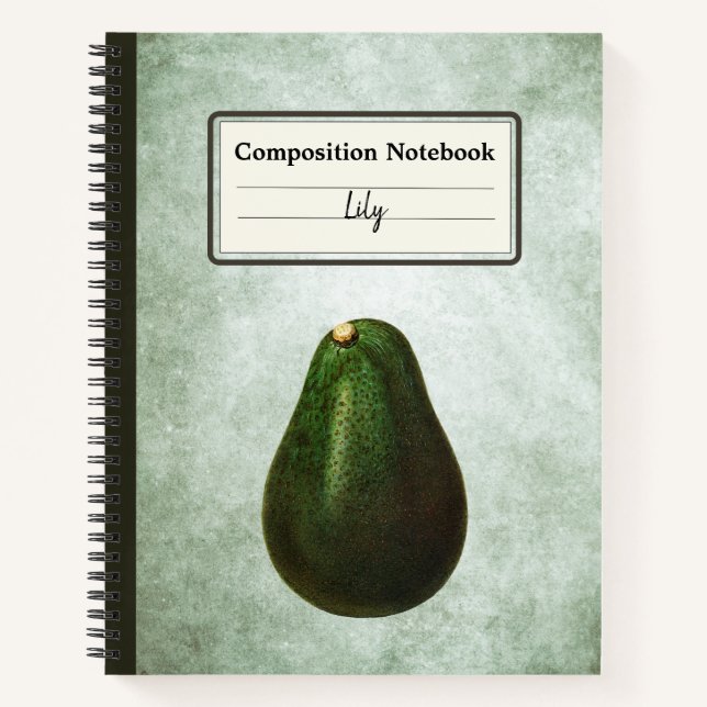 Cuaderno Comp personalizado de Ilustracion de aguacate de P (Anverso)