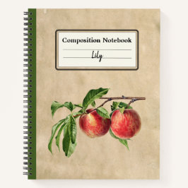 Cuaderno Comp personalizado de Ilustracion de duraznos