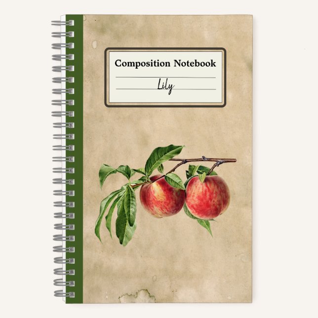 Cuaderno Comp personalizado de Ilustracion de duraznos (Anverso)