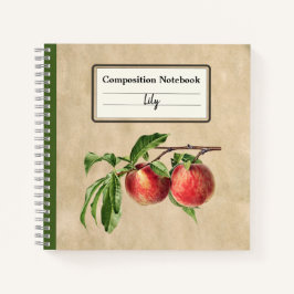 Cuaderno Comp personalizado de Ilustracion de duraznos