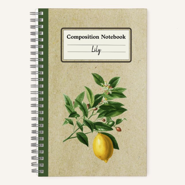 Cuaderno Comp personalizado de Ilustracion de limón cítrico (Anverso)