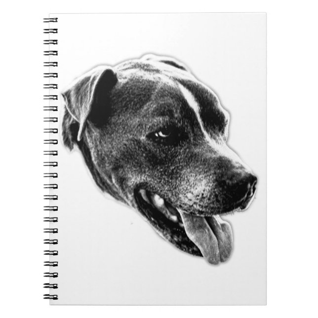 Cuaderno Compañero de confianza Pitbull mix Art Notebook (Frente)