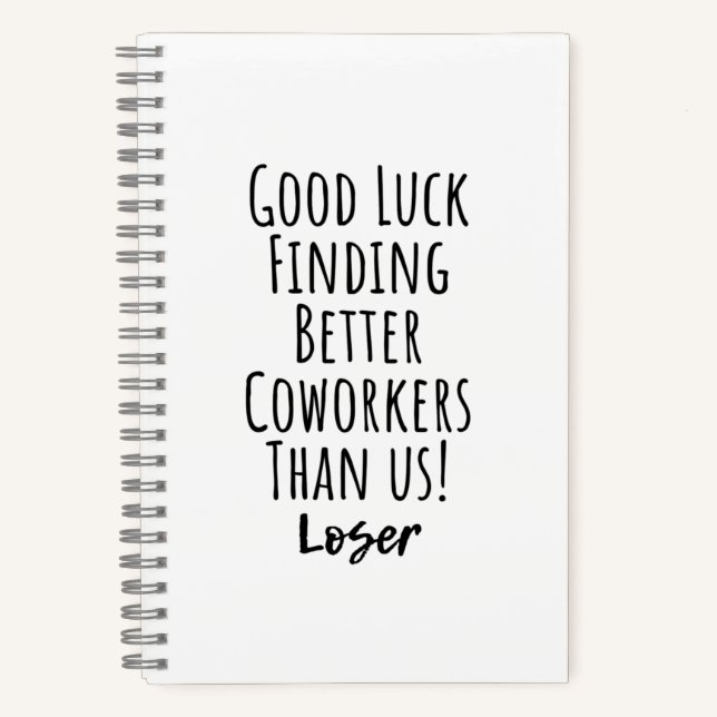 Cuaderno compañero de trabajo, colega, despedida, camiseta  (Anverso)