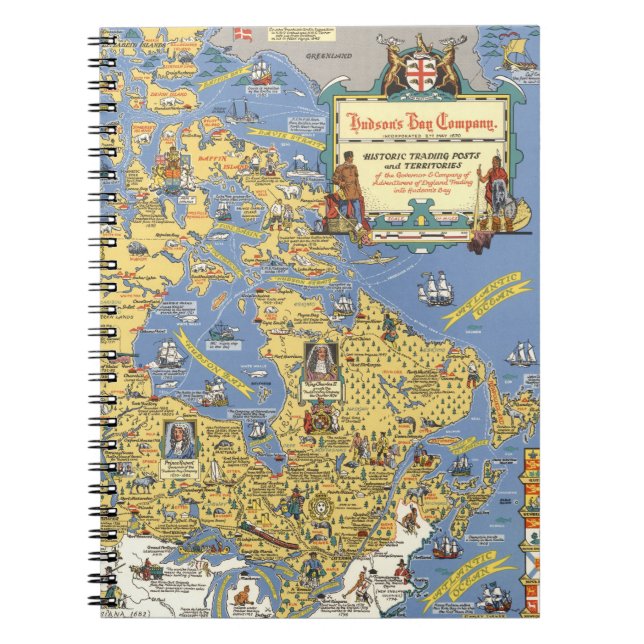 Cuaderno Compañía de la Bahía de Hudson - Mapa de Canadá (Frente)