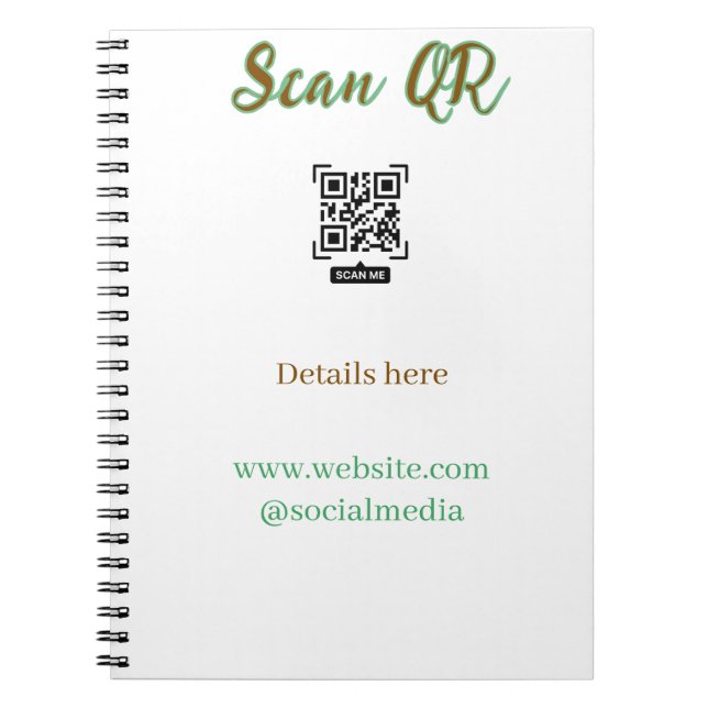 Cuaderno Comparte tu imagen escanea código QR añade sitio w (Frente)