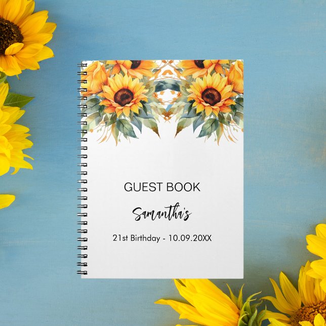 Cuaderno Compartidor de cumpleaños girasoles cascada (Subido por el creador)