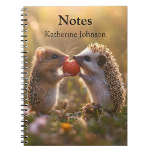 Cuaderno Compartiendo fresa - Adorable Erizo y Ratón