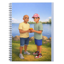 Cuaderno Compartiendo patatas fritas junto al lago