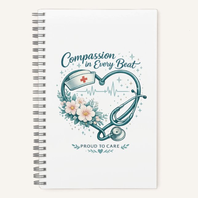 Cuaderno Compasión en Cada Latido Diseño de Corazón de Enfe (Anverso)