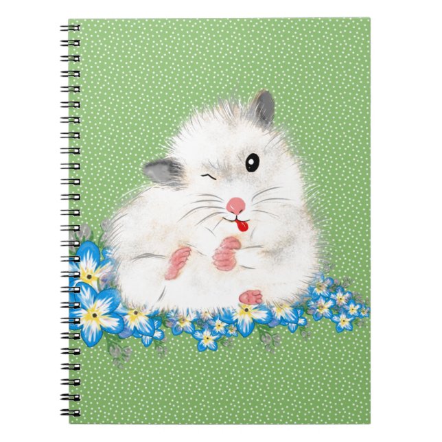 Cuaderno Complementos de hámster blanco y fino de Siria, po (Frente)
