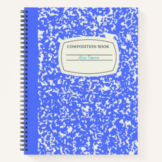 Cuaderno Composición clásica de Personalizable azul