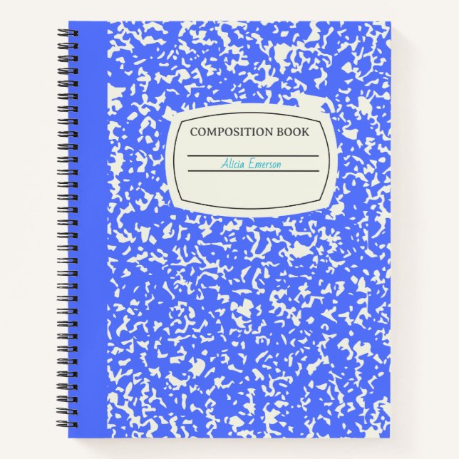 Cuaderno Composición clásica de Personalizable azul (Anverso)