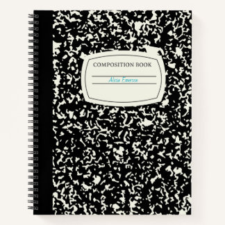 Cuaderno Composición clásica de Personalizable negro