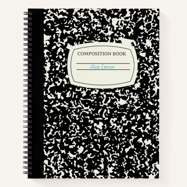 Cuaderno Composición clásica de Personalizable negro (Anverso)
