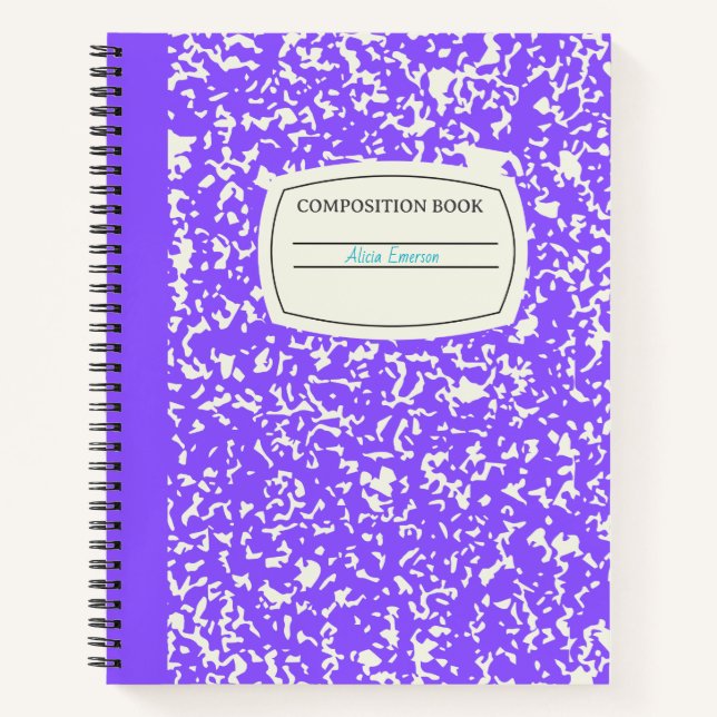 Cuaderno Composición clásica de Personalizable púrpura (Anverso)