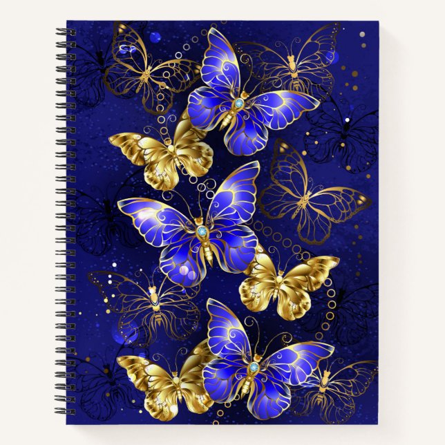 Cuaderno Composición con mariposas de zafiro (Anverso)