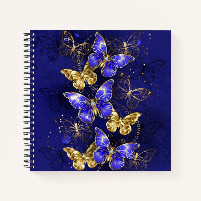 Cuaderno Composición con mariposas de zafiro (Anverso)