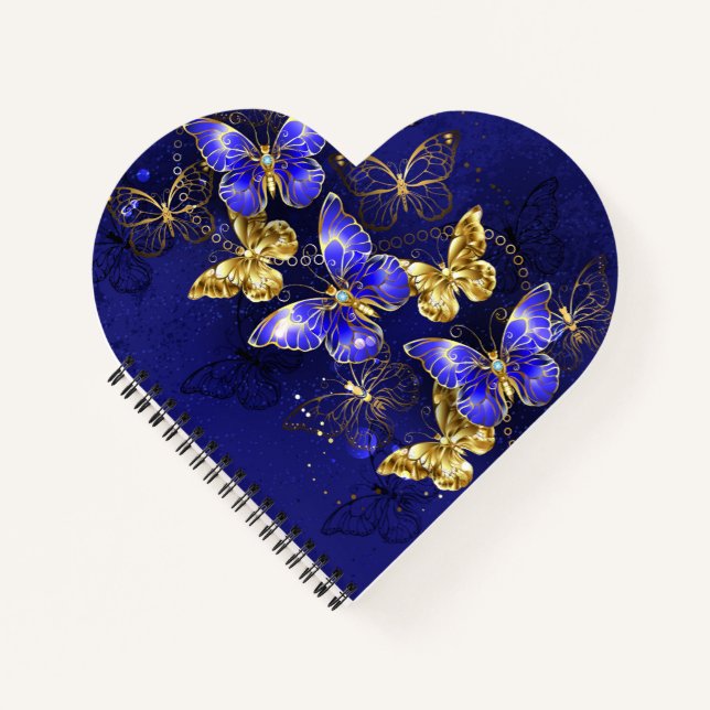 Cuaderno Composición con mariposas de zafiro (Anverso)