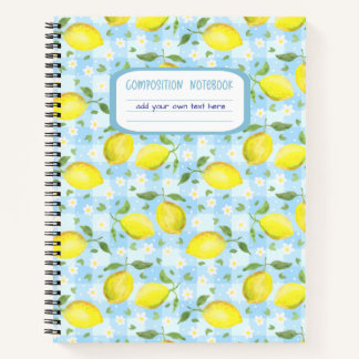 Cuaderno Composición de Cuadro Azul con Limones y Margarita