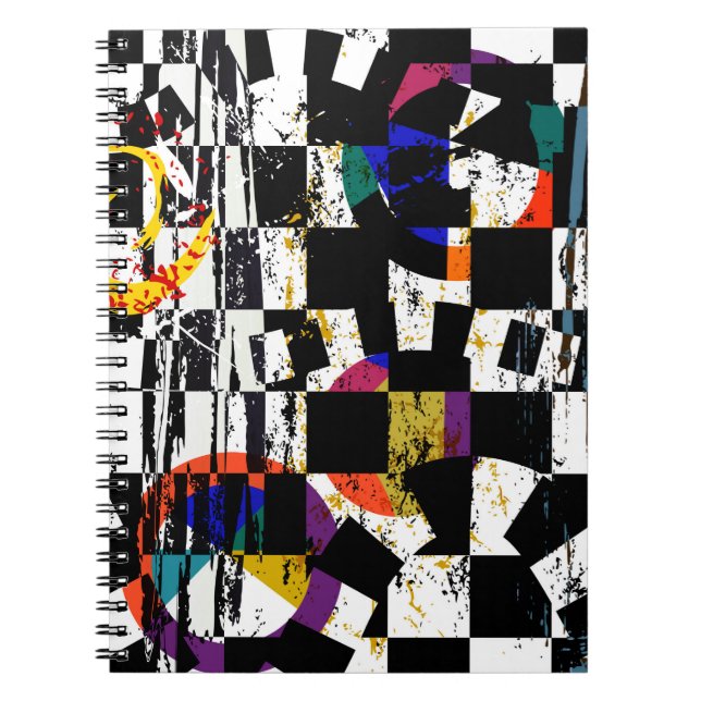 Cuaderno composición de fondo abstracta, con trazos, spl (Frente)