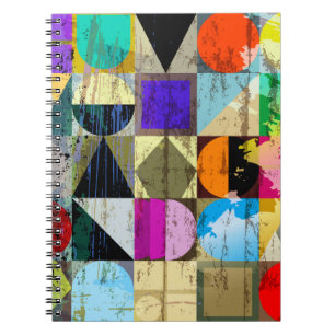 Cuaderno composición de fondo geométrico abstracto, con st
