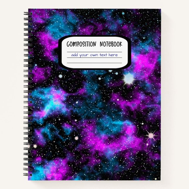 Cuaderno Composición de galaxia azul y púrpura (Anverso)