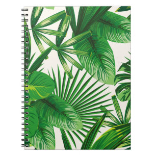 Cuaderno Composición de hojas verdes naturales tropicales e