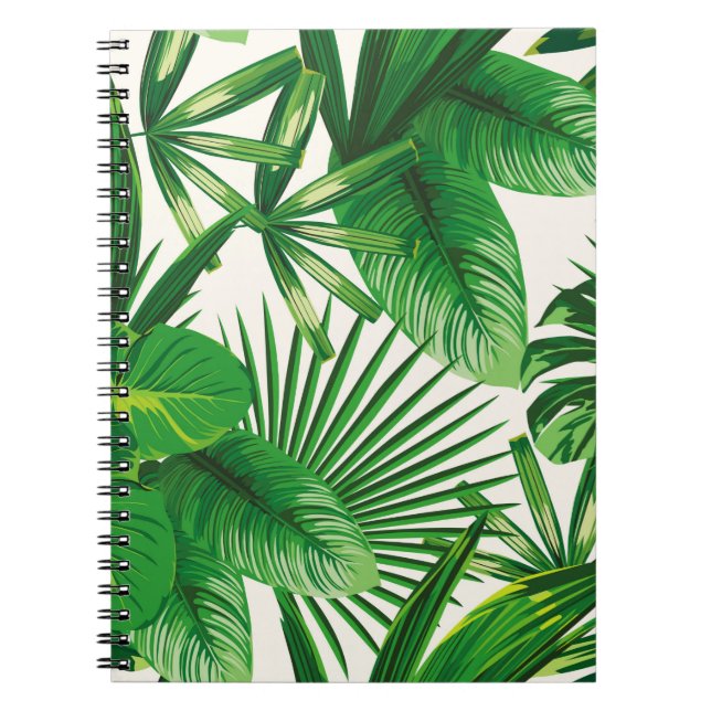 Cuaderno Composición de hojas verdes naturales tropicales e (Frente)