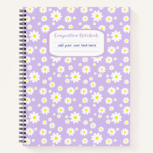 Cuaderno Composición de impresión de Lavender Daisy
