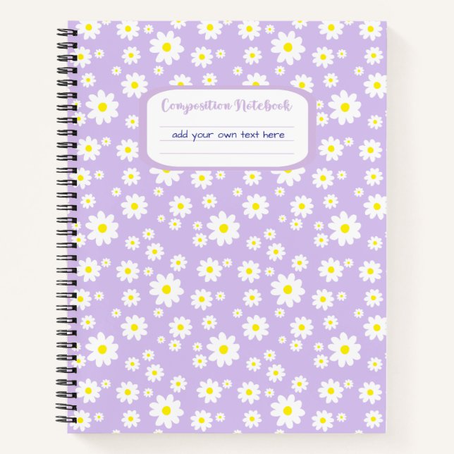 Cuaderno Composición de impresión de Lavender Daisy (Anverso)