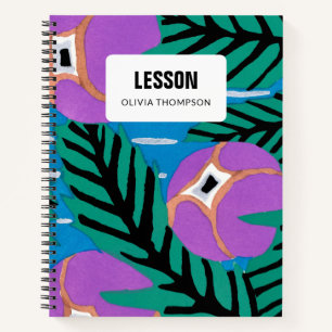 Cuaderno Composición de lección personalizada de morado flo