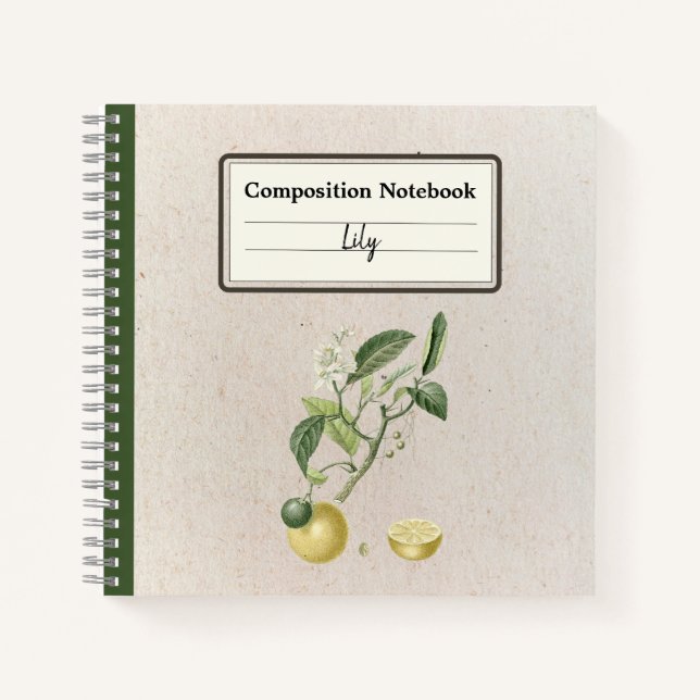 Cuaderno Composición de Lemones Crecientes de mano Personal (Anverso)