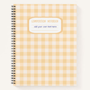 Cuaderno Composición de manchas de butter Yellow Gingham Pl