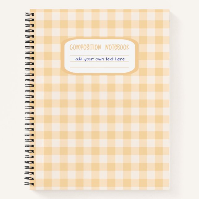 Cuaderno Composición de manchas de butter Yellow Gingham Pl (Anverso)