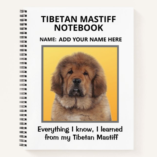 Cuaderno Composición de Mastiff tibetana (Anverso)