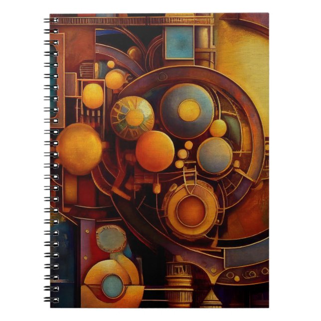 Cuaderno Composición de Orbe Mecánico Steampunk (Frente)