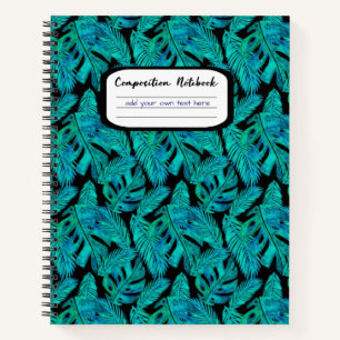 Cuaderno Composición del patrón de hoja de monastera tropic