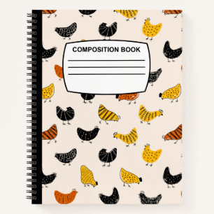 Cuaderno Composición del pollo Composición de la espiral de