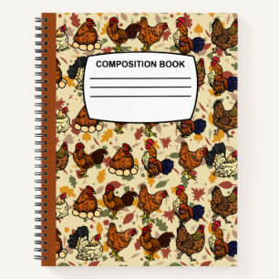 Cuaderno Composición del pollo Composición de la espiral de