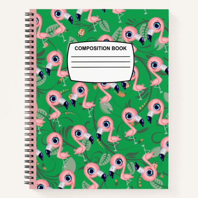 Cuaderno Composición espiral de flamingo (Anverso)